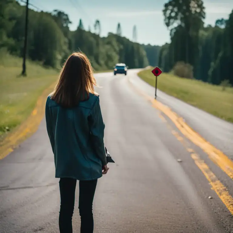 Visual representation of "look back" - To look behind oneself to see what's there or what's coming.