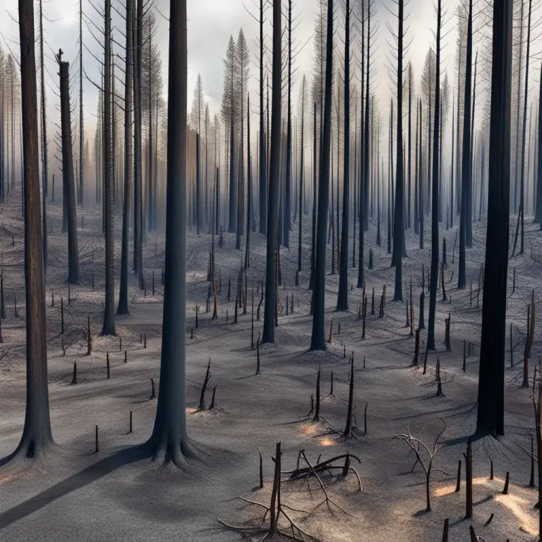 Visual representation of "extensive" - Damage or destruction that covers a big area.