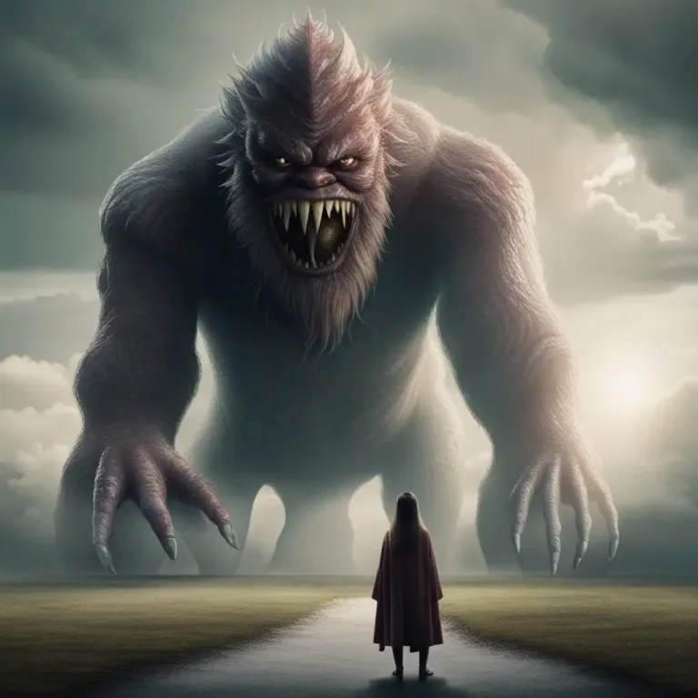 Visual representation of "be staring something in the face" - To confront or come face to face with, especially without intimidation