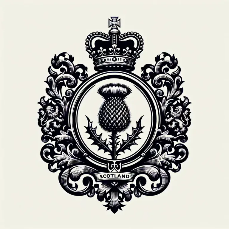 Visual representation of "thistle" - A symbol used in heraldry, represents Scotland