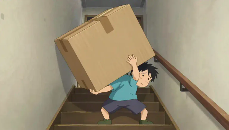 Visual representation of "unwieldy" - Hard to handle or manage, especially because of size or weight