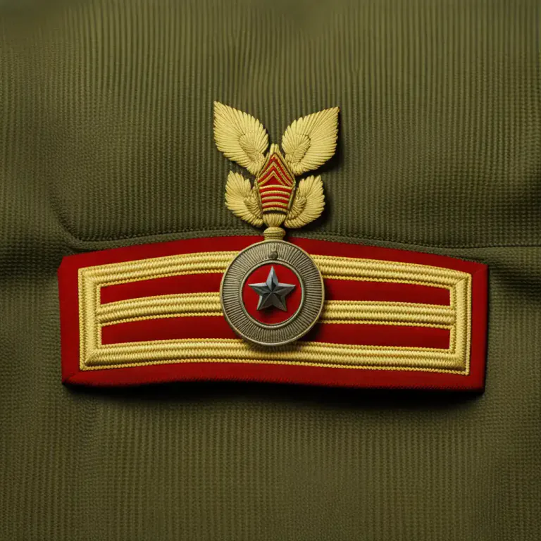 Visual representation of "stripe" - In military, a chevron or insignia on a uniform indicating rank or length of service.