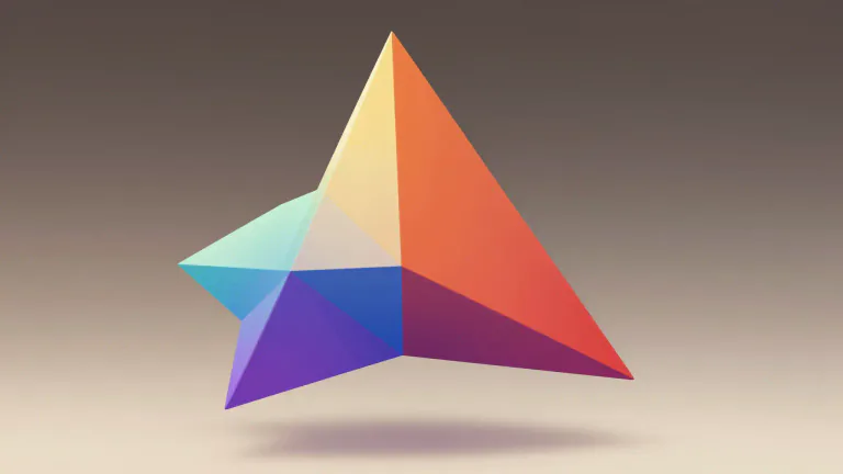 Visual representation of "trihedron" - A shape with three planes or flat surfaces, having different angles towards each other.