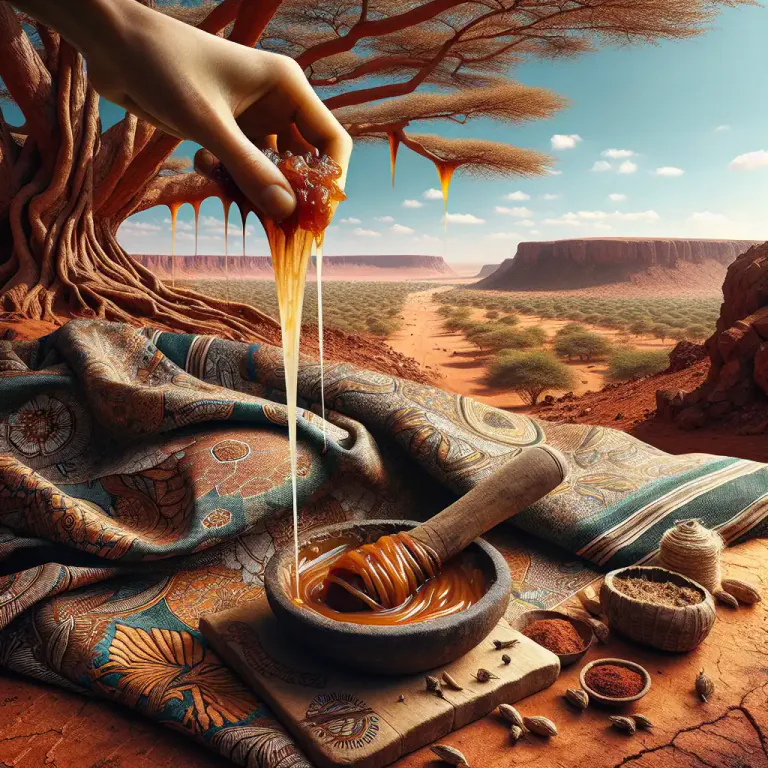 Visual representation of "senegal" - A type of gum or resin obtained from a tree species (Acacia senegal) found in regions such as Senegal.