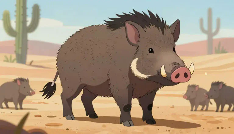 Visual representation of "javelina" - A javelina is a medium-sized wild pig found in the Americas, particularly known for its distinctive appearance and social behavior.
