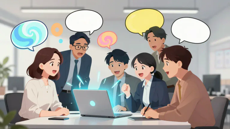 Visual representation of "buzz around" - To talk excitedly about something, usually a piece of news or information