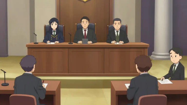 Visual representation of "tribunal" - A group of people or an organization that makes decisions in a legal argument or dispute