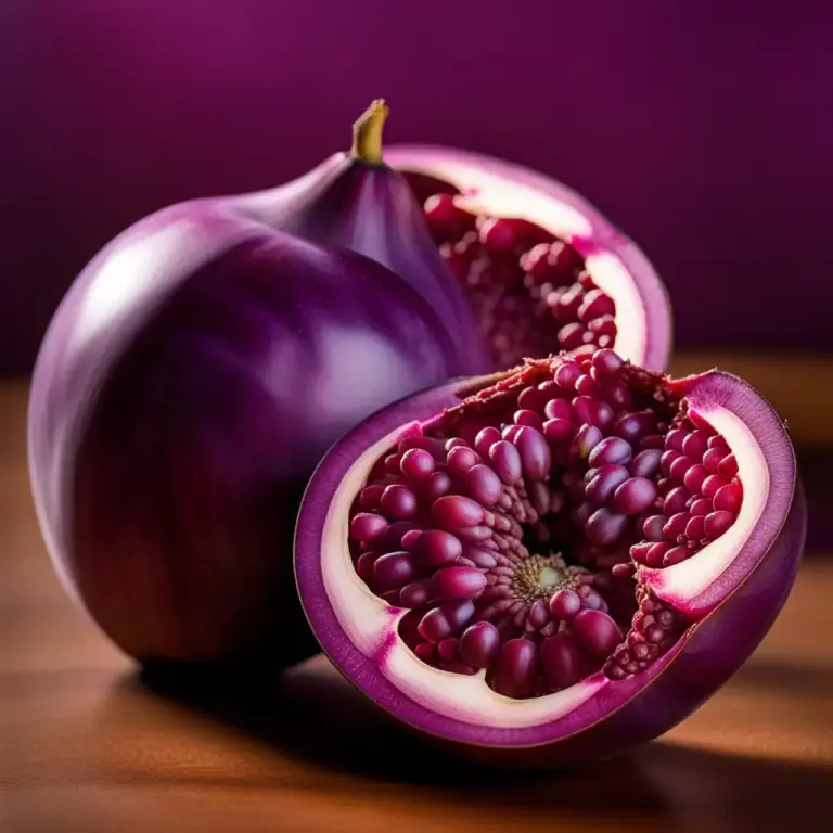 Visual representation of "mangosteen" - The purple, round fruit of this tree.