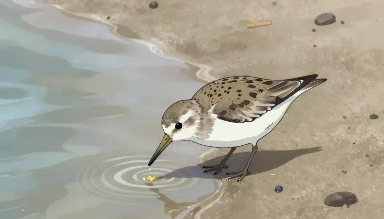 Visual representation of "dunlin" - A small bird which lives near water and is known for its long beak