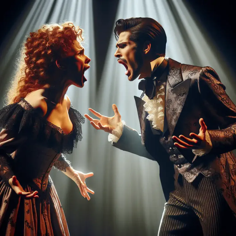 Visual representation of "operatic" - Exaggerated or overly dramatic