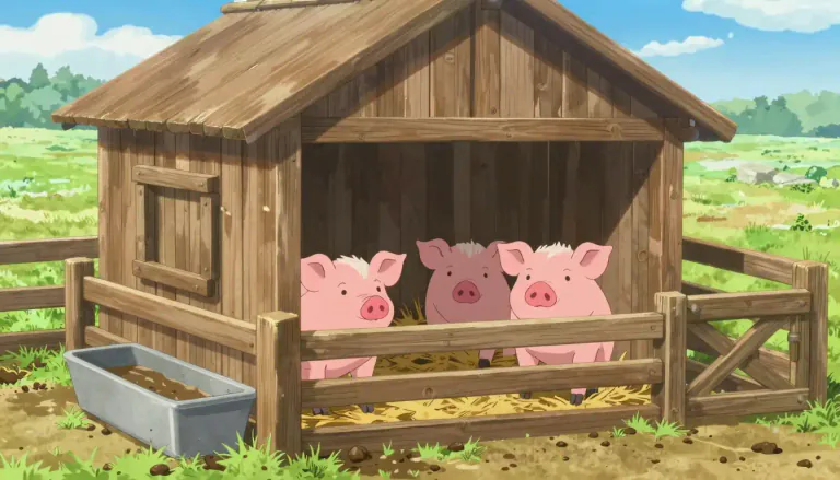 Visual representation of "pigsty" - A place where pigs live.