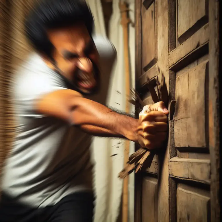Visual representation of "clout" - A heavy blow with the hand or a hard object