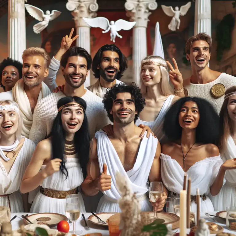 Visual representation of "toga" - A kind of dress worn for some types of parties, or ceremonial events in modern times, inspired by ancient Roman togas.