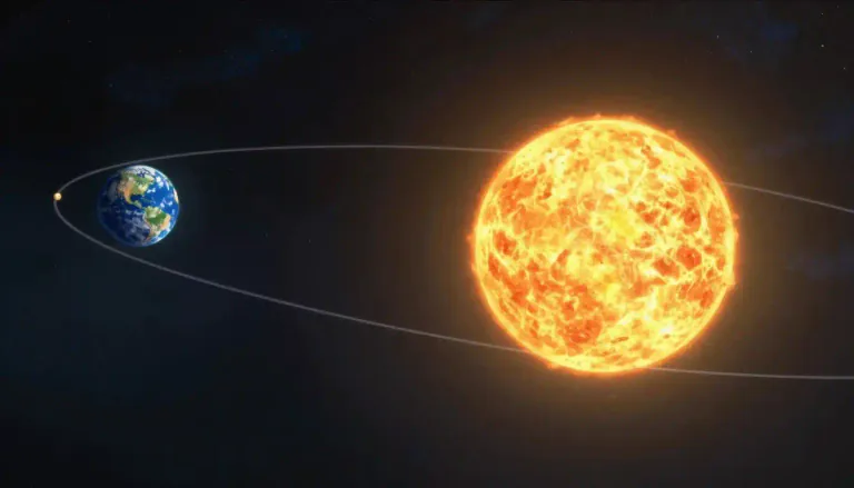 Visual representation of "aphelion" - The point in the orbit of a planet or comet at which it is farthest from the sun.