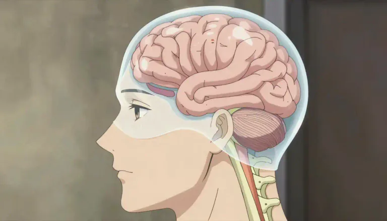 Visual representation of "meninges" - The three membranes that cover and protect the brain and spinal cord.