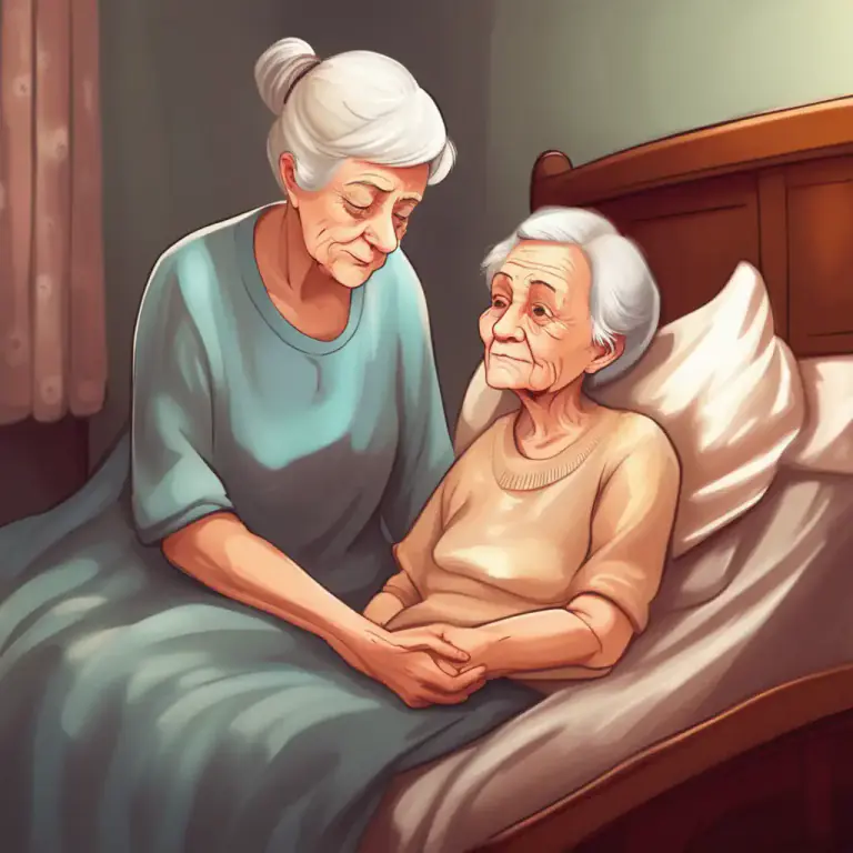 Visual representation of "wait on" - to attend or care for someone