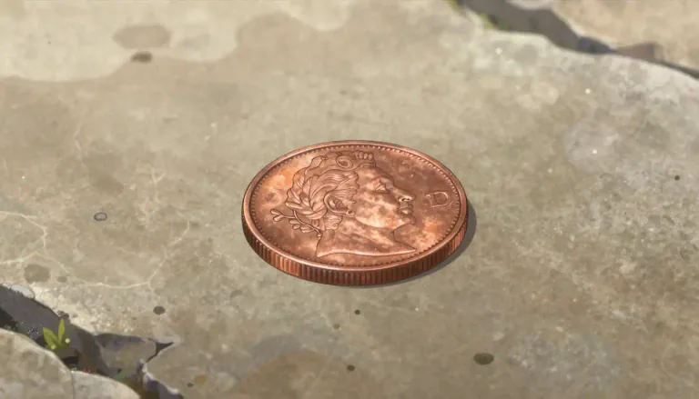 Visual representation of "penny" - A coin of the UK, worth one hundredth of a pound.