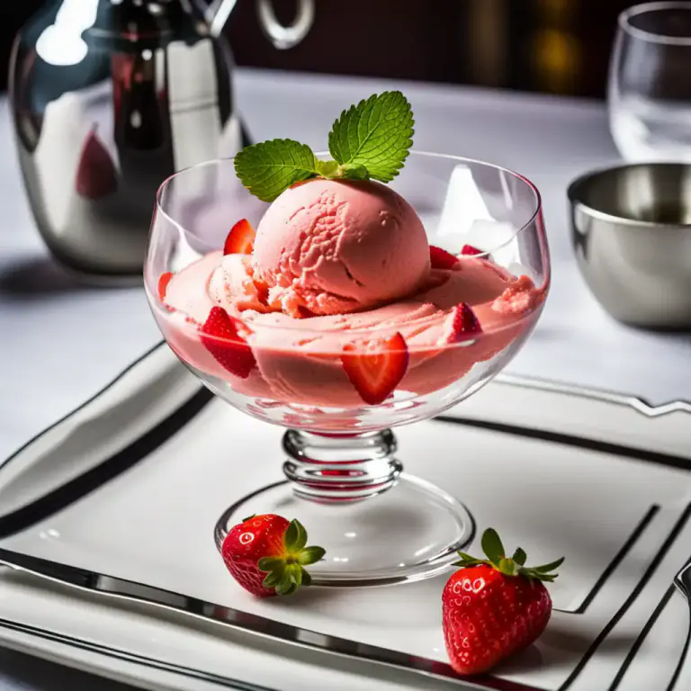 Visual representation of "coupe" - A dish of ice cream or fruit served in a glass bowl.