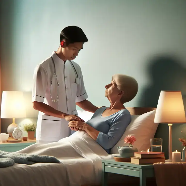 Visual representation of "hospice" - A type of care that focuses on the quality of life for people with advanced, life-limiting diseases.