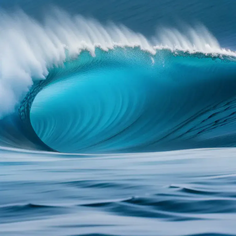 Visual representation of "trough" - A hollow in a wave