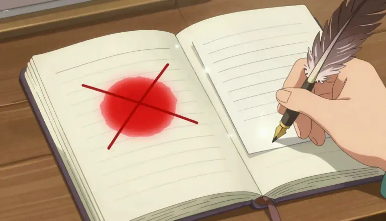 Visual representation of "corrigendum" - A sign that there's a mistake that needs to be corrected in a printed or written document.