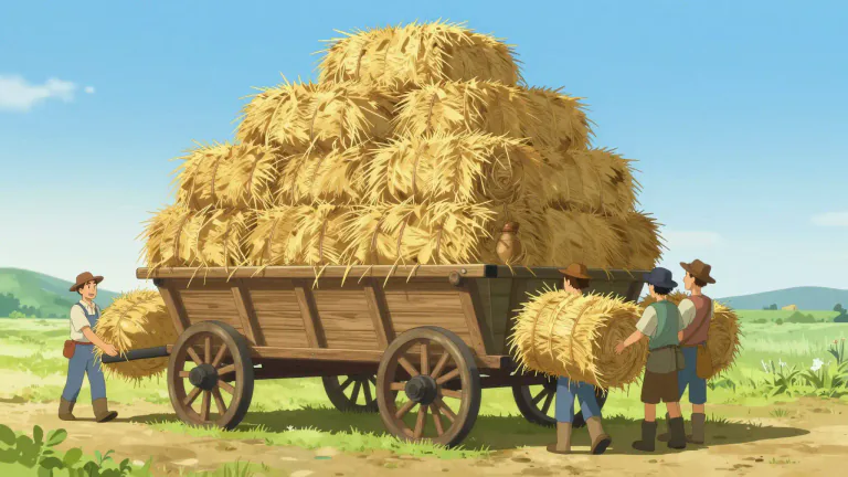 Visual representation of "wagonload" - The amount of stuff that can fit in a wagon