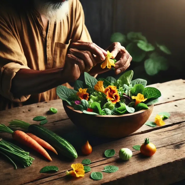 Visual representation of "nasturtium" - The edible leaves and flowers of this plant, used in salads.