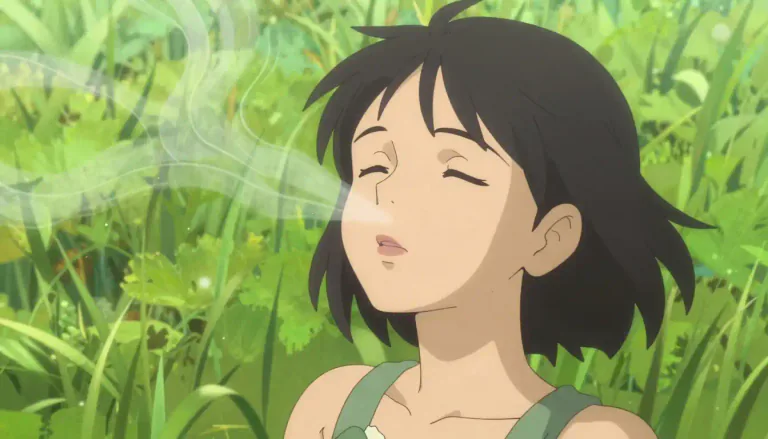 Visual representation of "inhale" - to breath in air, smoke, or gas