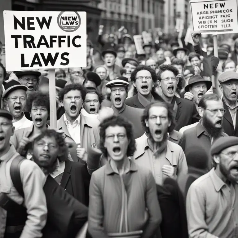 Visual representation of "hue and cry" - A loud protest or public expression of anger and disapproval