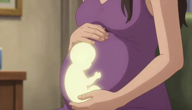 Visual representation of "pregnancy" - The time when a woman has a baby developing in her body.
