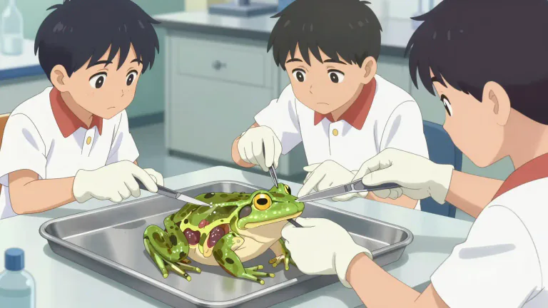 Visual representation of "dissect" - To cut open something, especially a body or plant, and study its inside parts