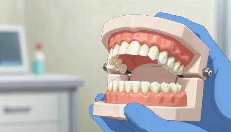 Visual representation of "denture" - A set of artificial teeth that replaces missing teeth.