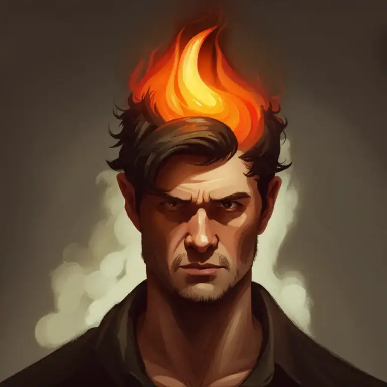 Visual representation of "do a slow burn" - To be gradually getting angry