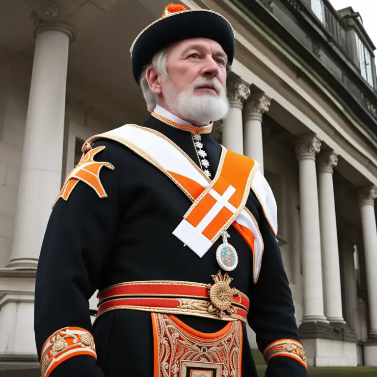 Visual representation of "orange" - A member of a Protestant order in Northern Ireland, established in 1795.