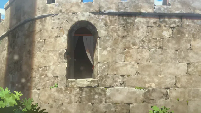 Visual representation of "embrasure" - A small opening in a wall or window that allows light or air to enter.