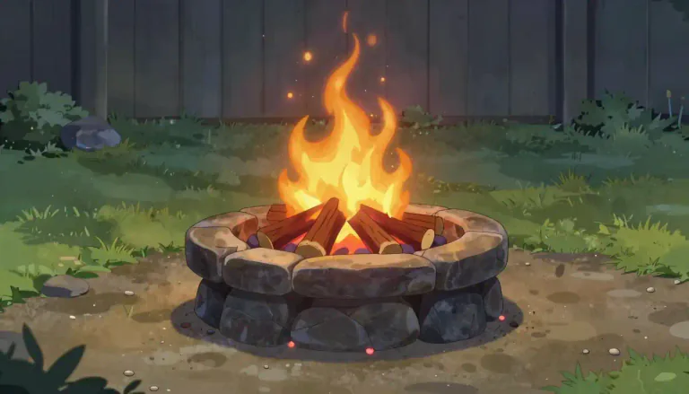 Visual representation of "firepit" - A firepit is a structure designed to contain a fire, often constructed in an outdoor space for warmth and atmosphere.