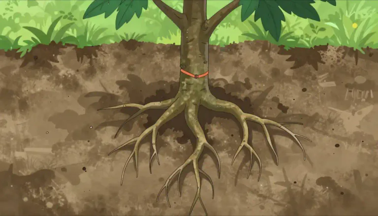 Visual representation of "rootstock" - The underground part of a plant that supports or nourishes the plant above it, particularly useful for grafting.