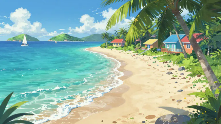 Visual representation of "caribbean" - Related to the Caribbean region, which includes the Caribbean Sea and the islands in it, or the countries around this sea.