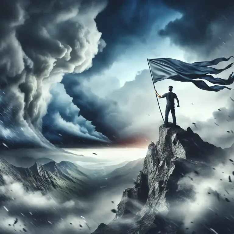 Visual representation of "hang tough" - To remain determined, stay strong, or continue doing something difficult or unpleasant without giving up