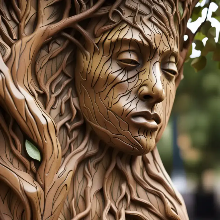 Visual representation of "with a human face" - To describe an object that has human-like features, often to personify the object.