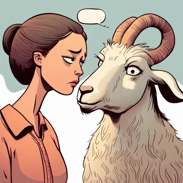 Visual representation of "get somebody’s goat" - To irritate or annoy someone