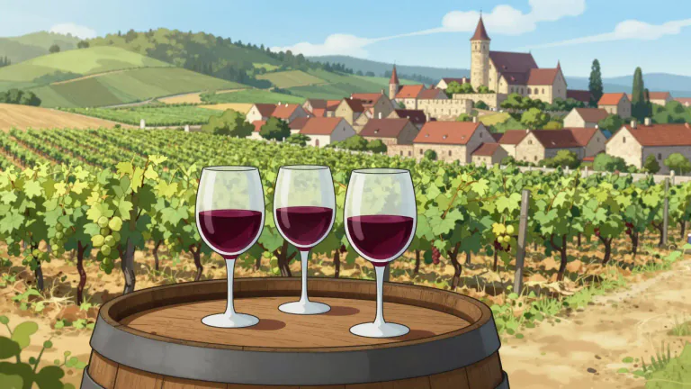 Visual representation of "burgundian" - Relating to the region of Burgundy in France, known for its wine, culture, and history.