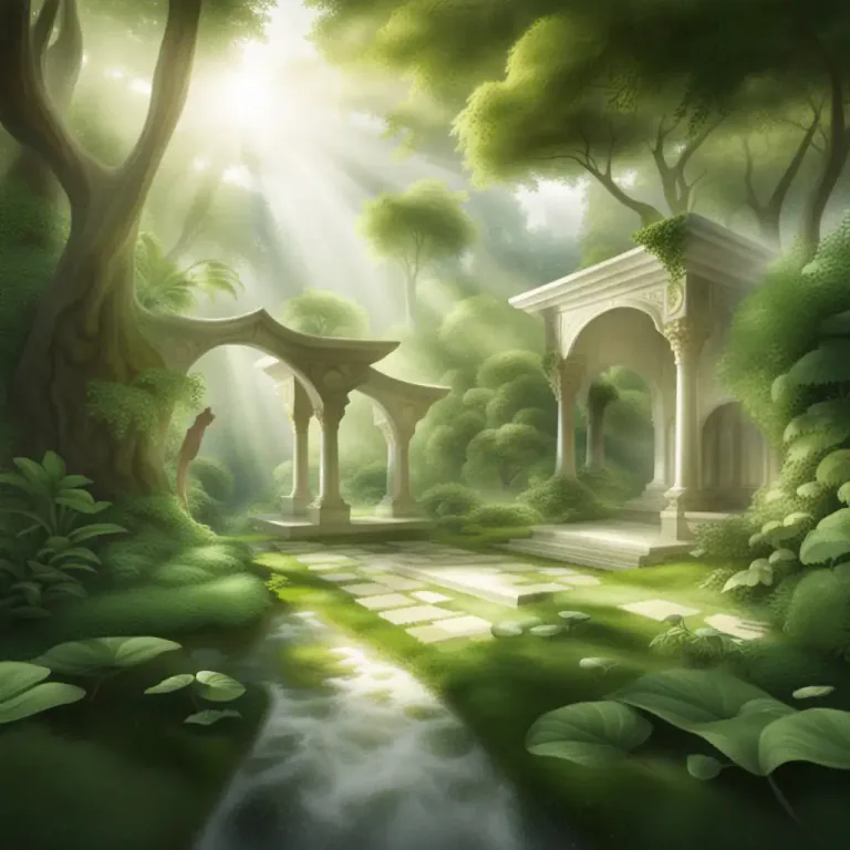 Visual representation of "paradise" - In certain religions, the perfect place where people are believed to go after they die