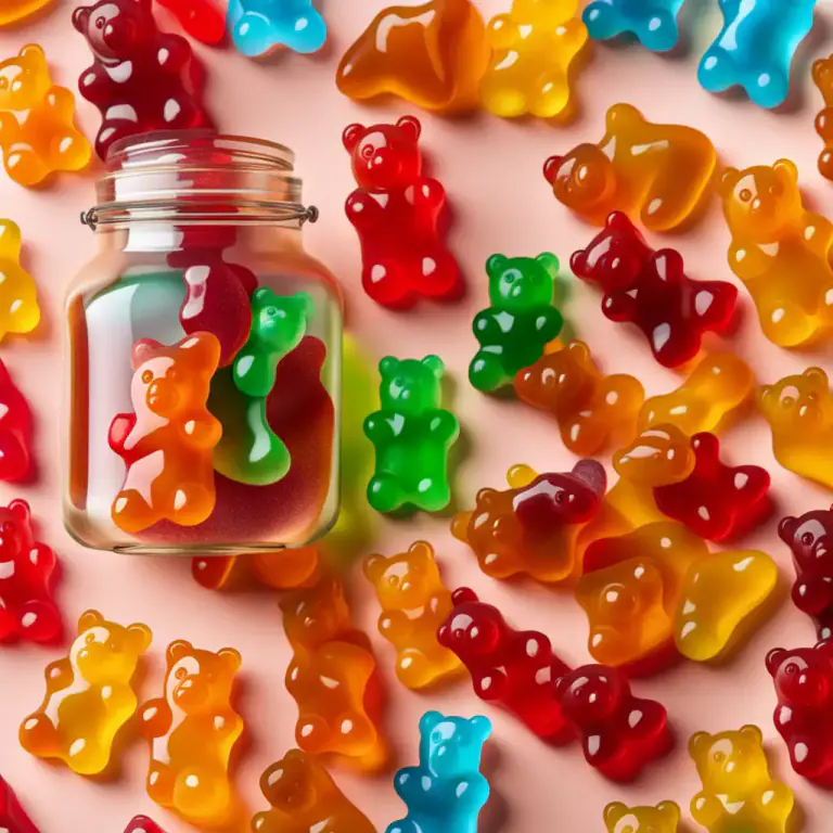 Visual representation of "gummy" - A type of sweet that is sticky and chewy, usually made of gelatin.