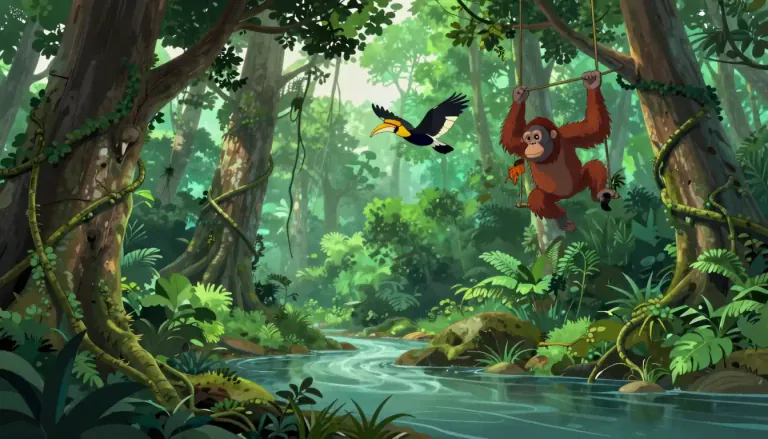 Visual representation of "bornean" - Relating to Borneo, an island in Southeast Asia known for its biodiversity and cultures.