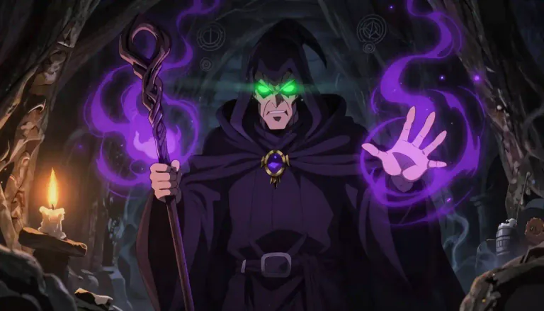 Visual representation of "warlock" - A man who is believed to have magical powers, especially evil powers.