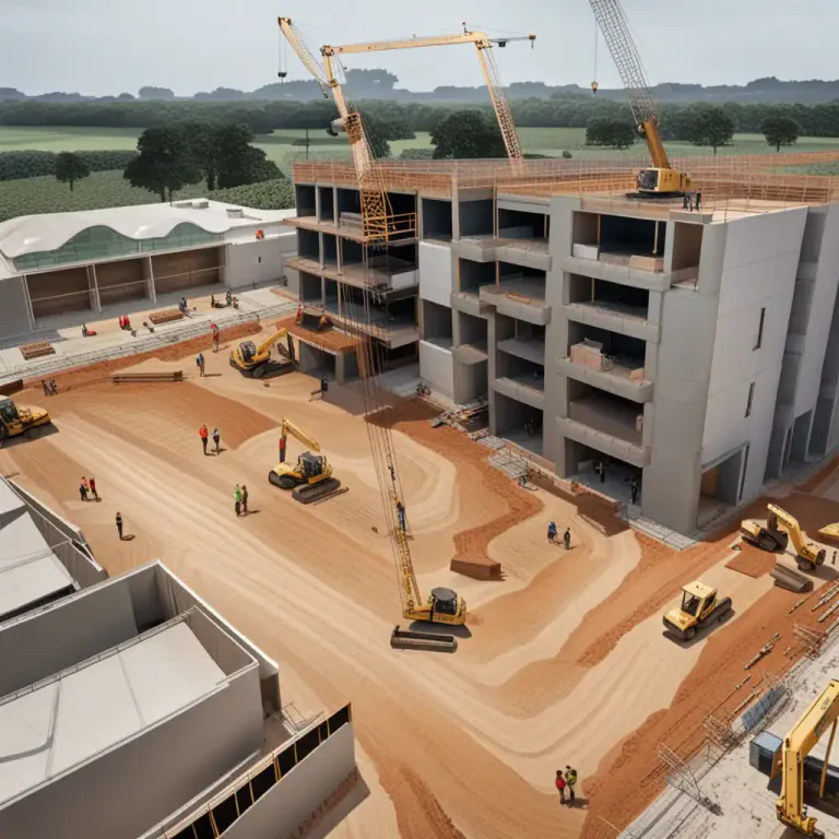 Visual representation of "put up" - To construct a building or a structure.