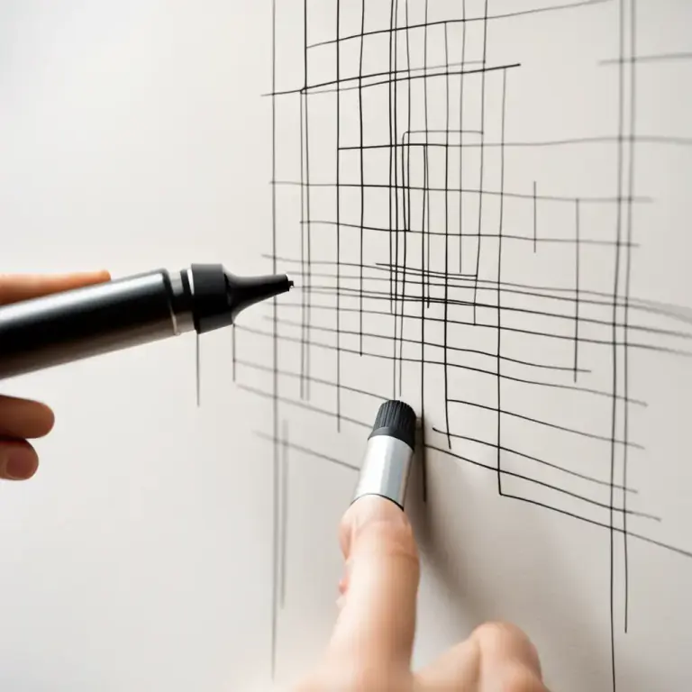 Visual representation of "mark off" - To separate or distinguish something by making marks or lines