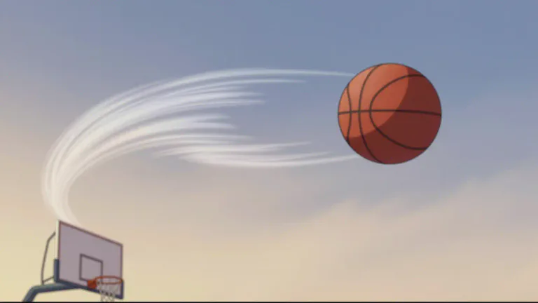 Visual representation of "swoosh" - A swift movement through the air that creates a whooshing sound.