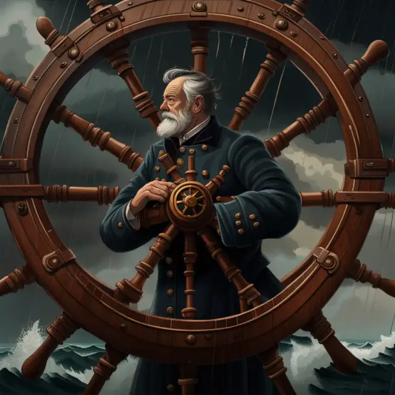 Visual representation of "captain" - The person in charge of a ship.